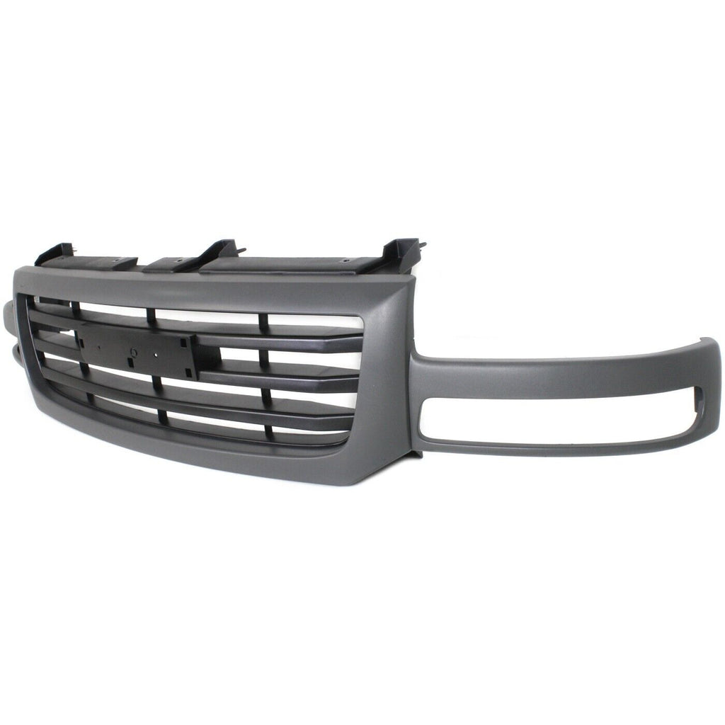 Front Grille Assembly Painted Dark Gray Shell / Black Insert For 2003 - 2006 GMC Sierra 1500 - US AUTO PARTS PLUS