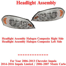 Load image into Gallery viewer, Headlights Assembly Halogen LH&amp;RH For 2006 - 2013 Impala / 2014 - 16 Impala Limited - US AUTO PARTS PLUS