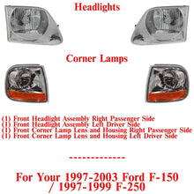 Load image into Gallery viewer, Headlights + Corner Lamps RH &amp; LH For 1997 - 2003 Ford F - 150 / 1997 - 99 F - 250 - US AUTO PARTS PLUS
