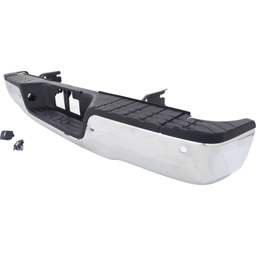 Rear Step Bumper Assembly Chrome With Sensor Holes For 2007 - 2013 Toyota Tundra - US AUTO PARTS PLUS