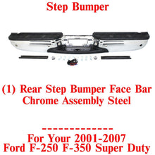 Load image into Gallery viewer, Rear Step Bumper Chrome Assembly Steel For 2001 - 2007 Ford F - 250 F - 350 Super Duty - US AUTO PARTS PLUS
