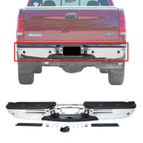 F-SERIES SUPER DUTY 01-07 STEP BUMPER, FACE BAR AND PAD, w/ Pad Provision, w/ Mounting Bracket, Chrome, Fleetside, Regular Cab/SuperCab, w/ Rear Object Sensor Holes, w/ Brackets