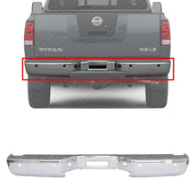 Load image into Gallery viewer, Rear Step Bumper Chrome Steel with Sensor Holes For 2004 - 2014 Nissan Titan SE/SV - US AUTO PARTS PLUS