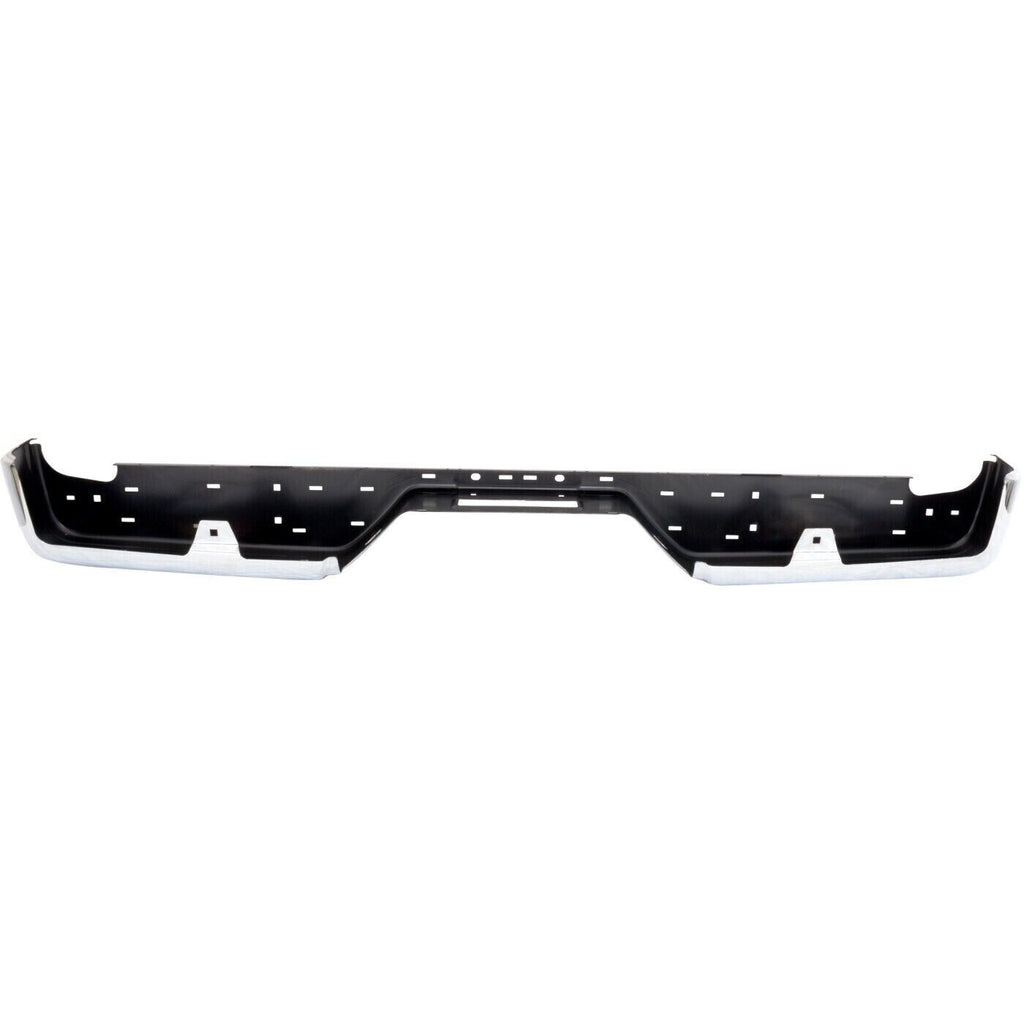 Rear Step Bumper Chrome Steel with Sensor Holes For 2004 - 2014 Nissan Titan SE/SV - US AUTO PARTS PLUS