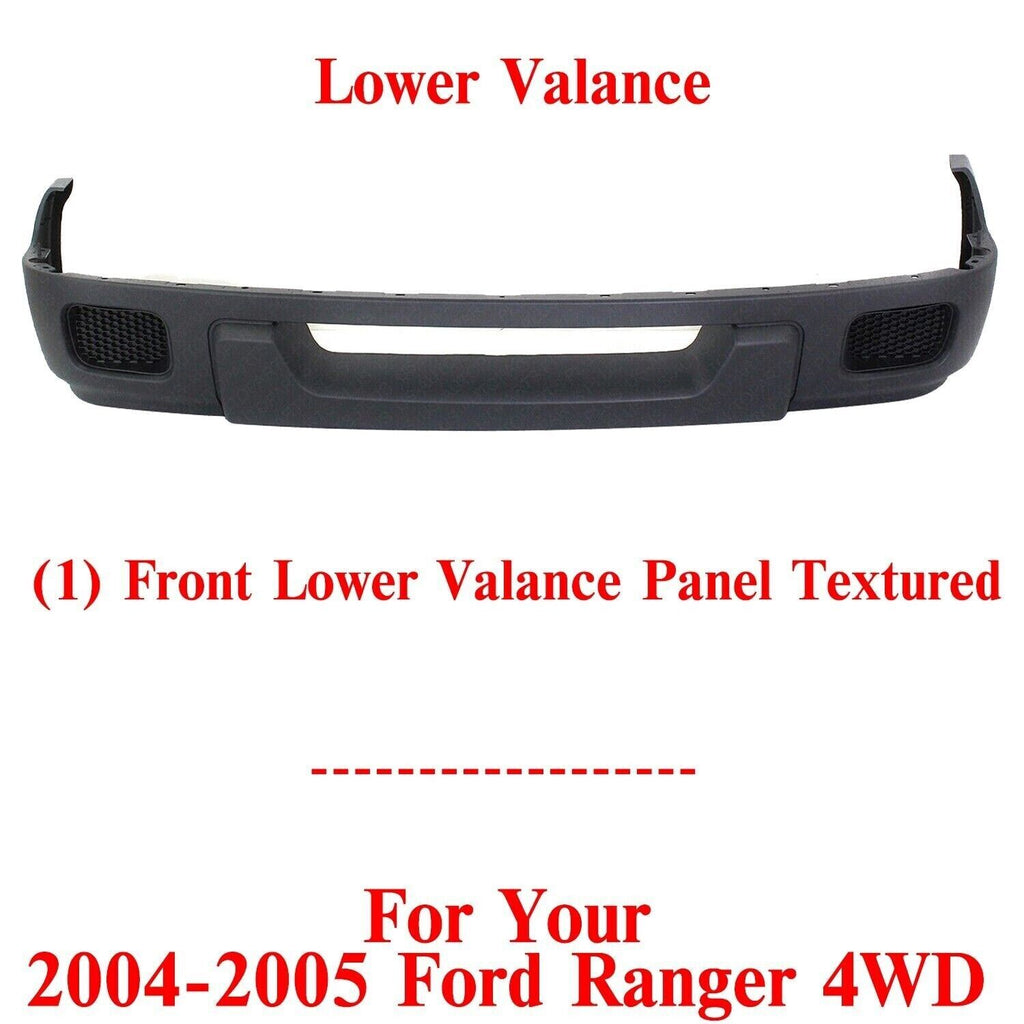 Front Bumper Lower Valance Panel Textured For 2004-2005 Ford Ranger 4WD