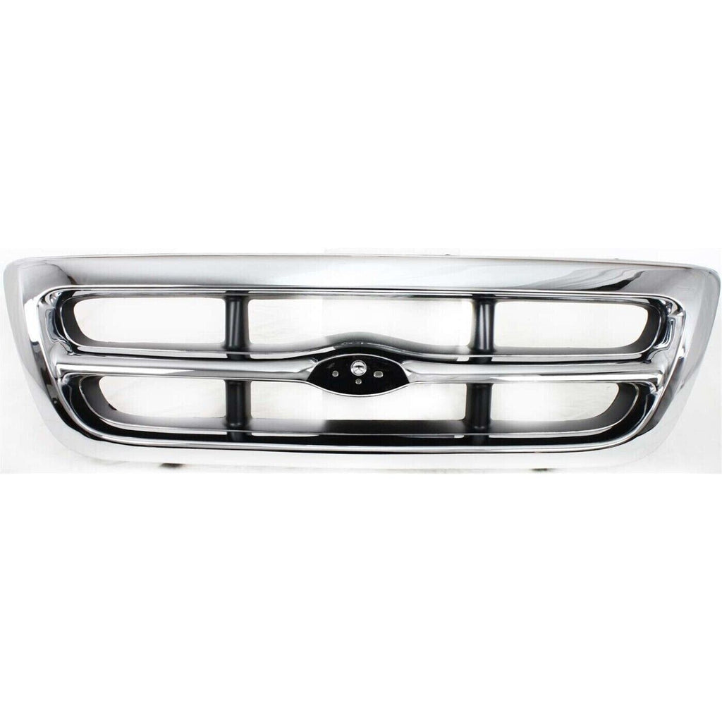 Grille Assembly Chrome Shell / Painted Gray Insert For 98-00 Ford Ranger 2WD XLT