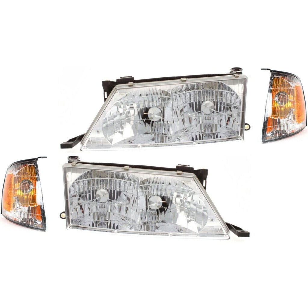 Front Headlights Assembly Halogen + Corner Lights For 1998-1999 Toyota Avalon