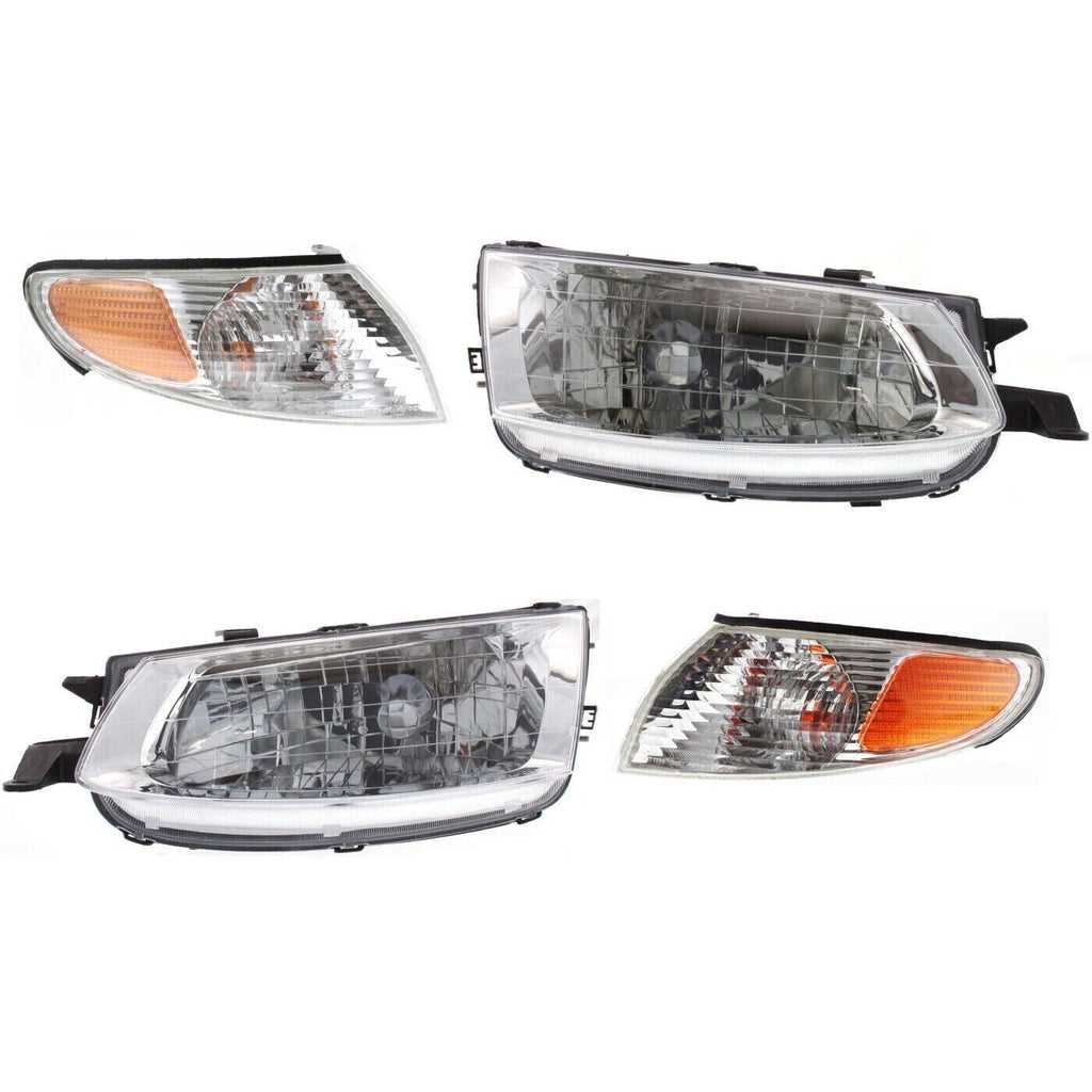 Headlights Assembly Halogen + Corner Lights LH & RH For 1999-2001 Toyota Solara