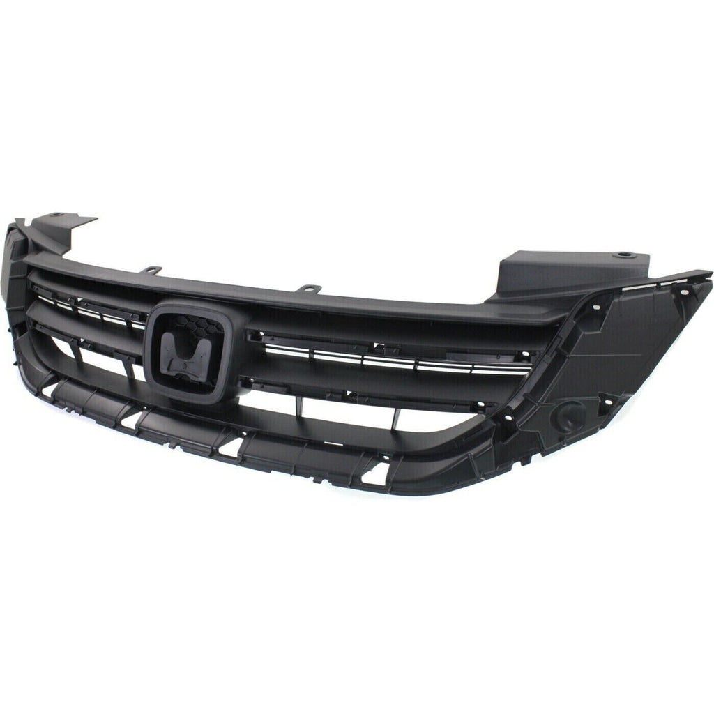 Front Bumper Upper & Lower Grille Textured Gray For 2013-2015 Honda Accord Sedan