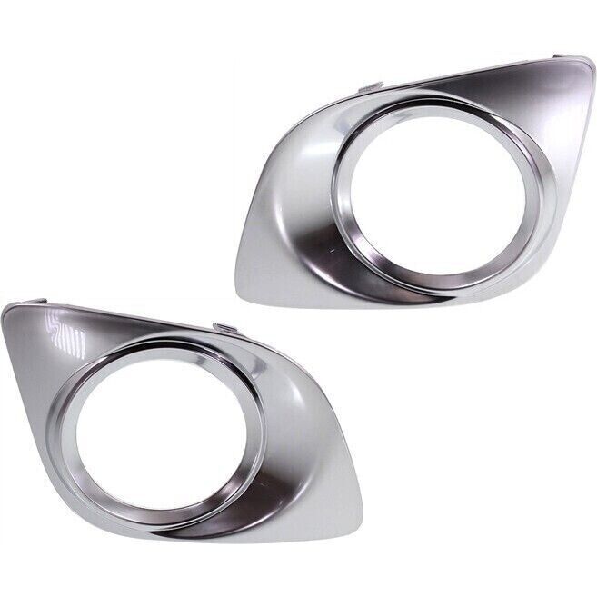 Front Fog Chrome Bezels Trim Left and Right Side For 2009-2012 Toyota Venza 2Pcs
