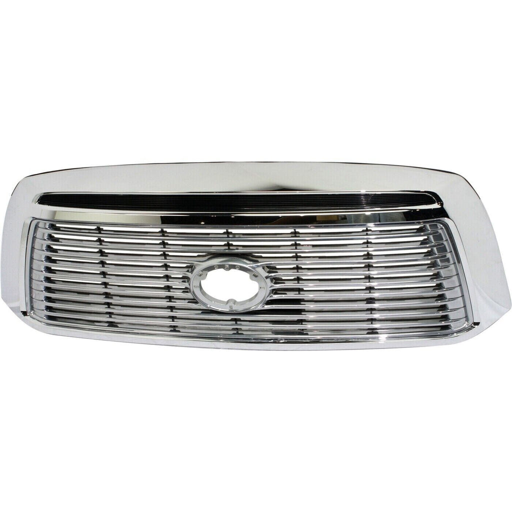 Front Grille Assembly Chrome Shell with Silver Insert For 2010-13 Toyota Tundra