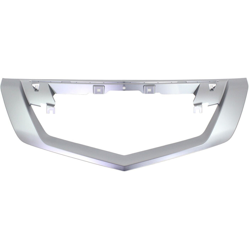 Front Upper Grille Surround Molding Trim Satin Silver For 2009-2011 Acura TL