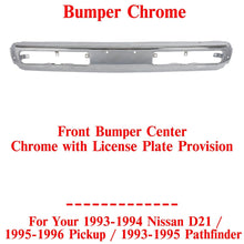 Load image into Gallery viewer, Front Bumper Center Chrome For 1993-96 Nissan D21 Pickup / 1993-95 Pathfinder