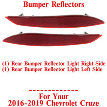 Load image into Gallery viewer, Rear Bumper Reflector Lights Left &amp; Right Side For 2016-2019 Chevrolet Cruze