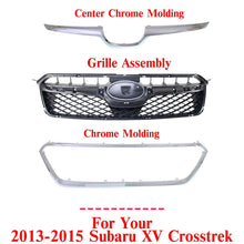 Load image into Gallery viewer, Grille Assembly w/ Chrome Surround &amp; Molding For 2013-15 Subaru XV Crosstrek 3pc