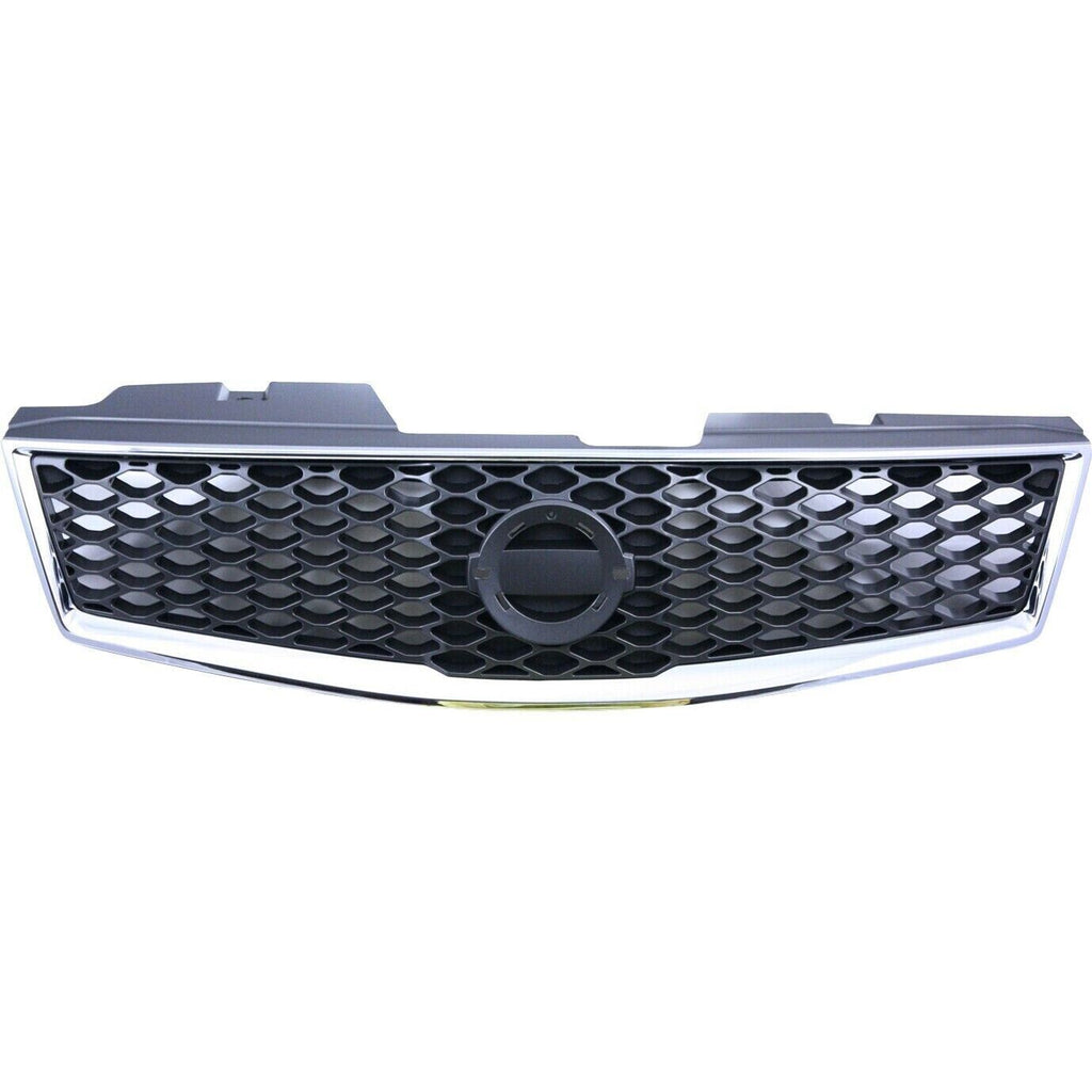 Front Grille Assembly Chrome Shell For 2009-2012 Nissan Sentra Sedan