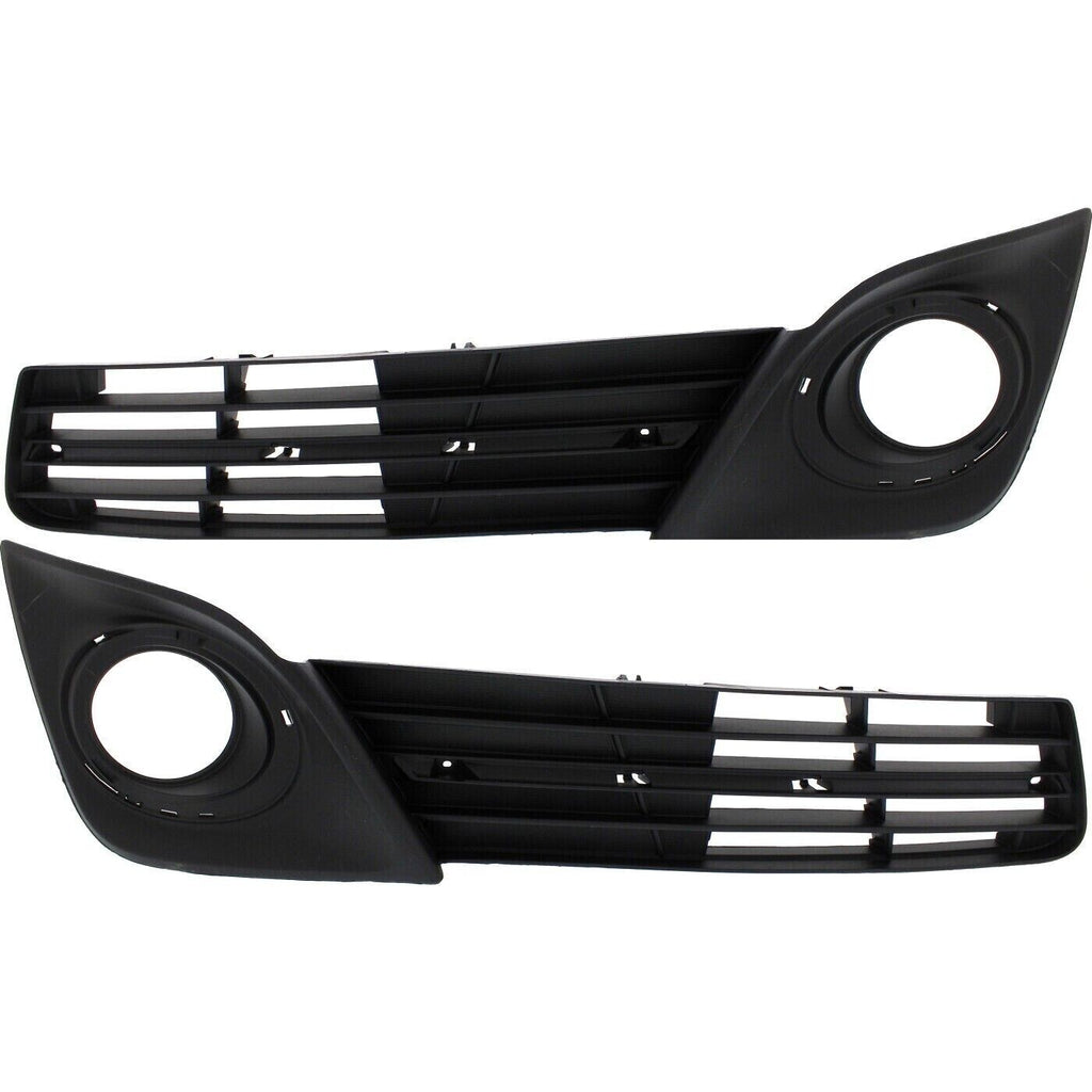 Front Bumper Grille Textured + Fog Bezels Trim Kit For 2012-2014 Toyota Camry