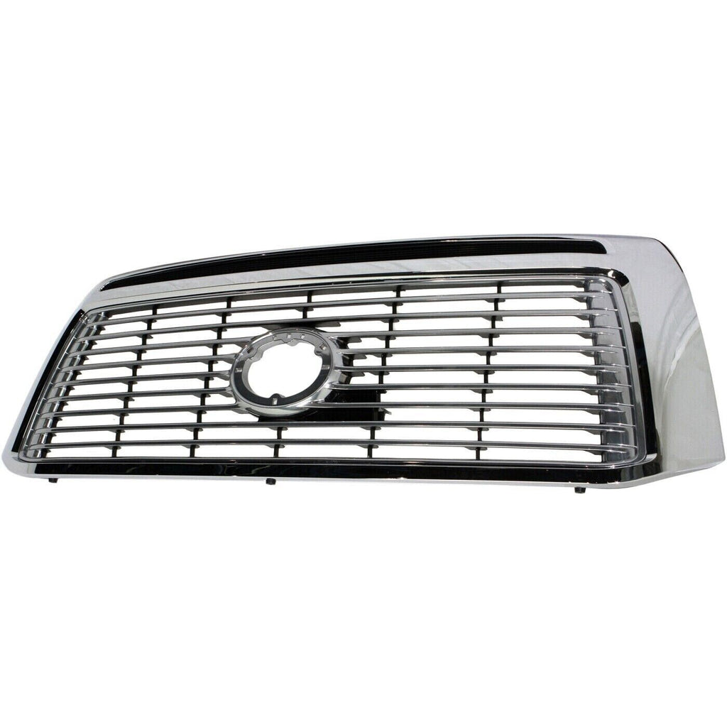 Front Grille Assembly Chrome Shell with Silver Insert For 2010-13 Toyota Tundra