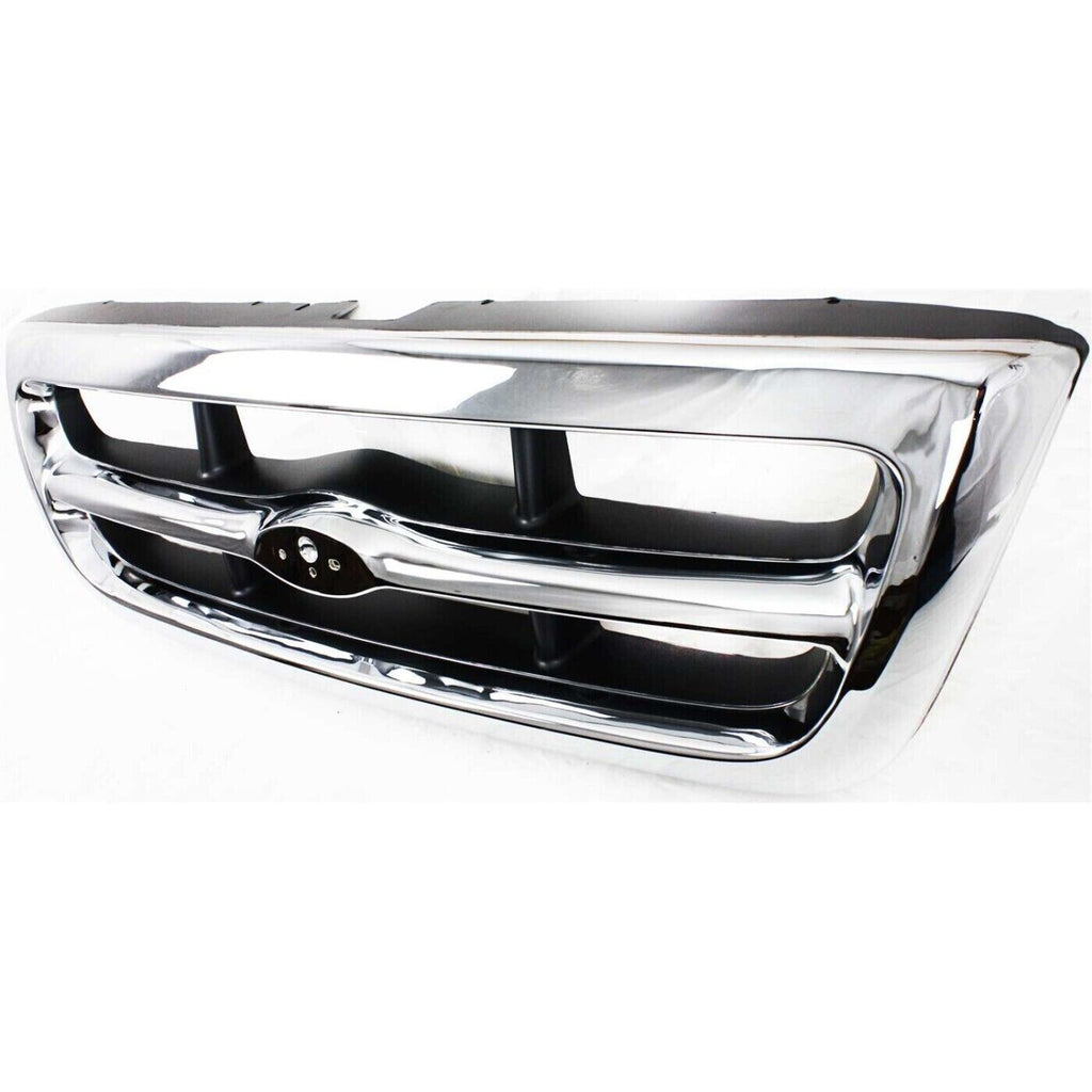 Grille Assembly Chrome Shell / Painted Gray Insert For 98-00 Ford Ranger 2WD XLT