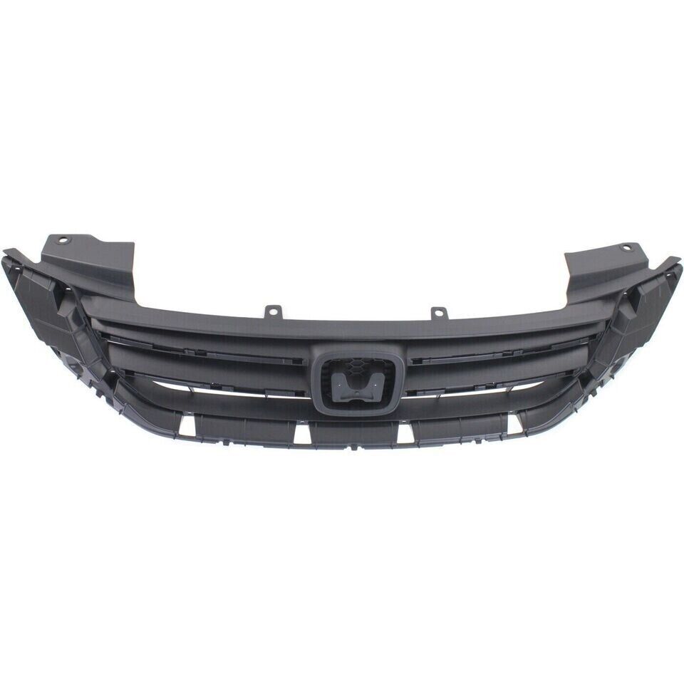 Front Bumper Upper & Lower Grille Textured Gray For 2013-2015 Honda Accord Sedan