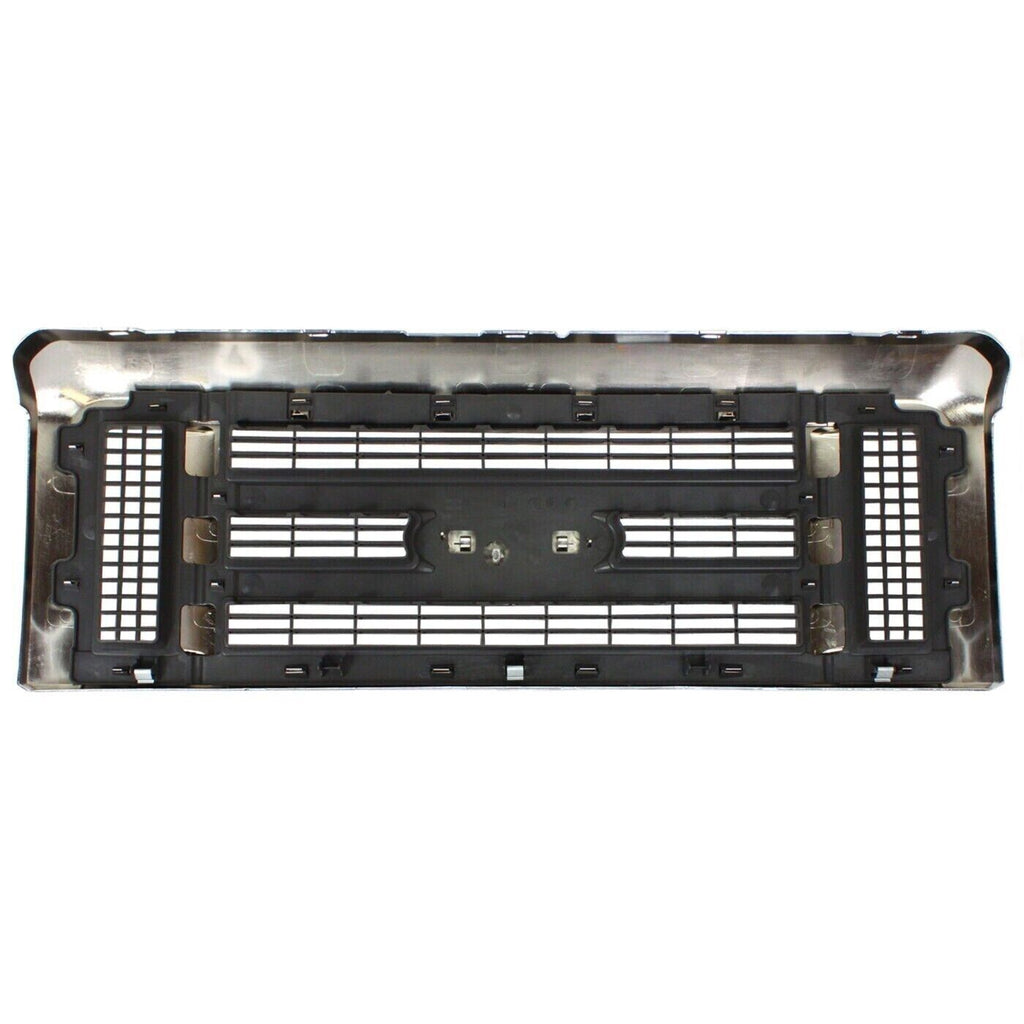 Grille Assembly Chrome Plastic For 2008-2014 Ford E-150 E-250/ 08-21 E-350 E-450