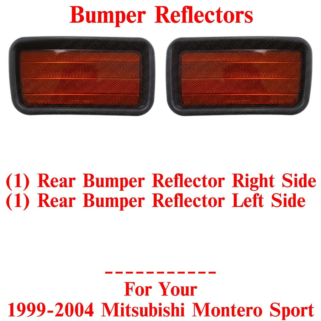Rear Bumper Reflector Lights Left&Right Side For 99-04 Mitsubishi Montero Sport