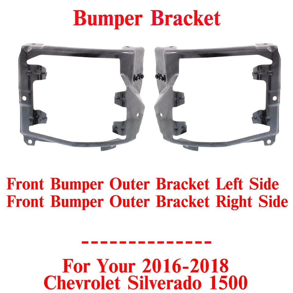 Front Bumper Outer Brackets Steel LH&RH For 2016-2018 Chevrolet Silverado 1500