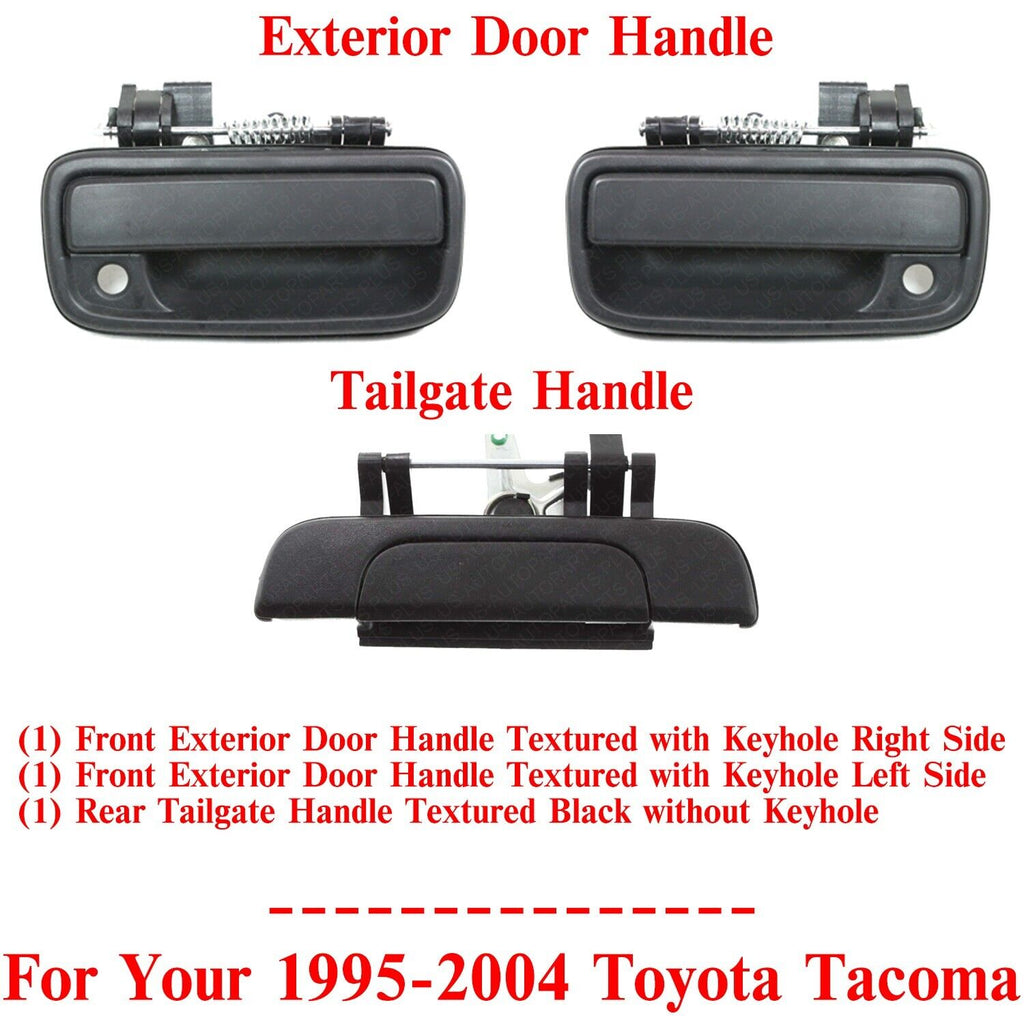 Front Exterior Door & Tailgate Handle Textured Kit For 1995-2004 Toyota Tacoma