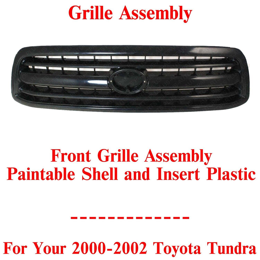 Front Grille Assembly Paintable Shell / Insert Plastic For 2000-02 Toyota Tundra