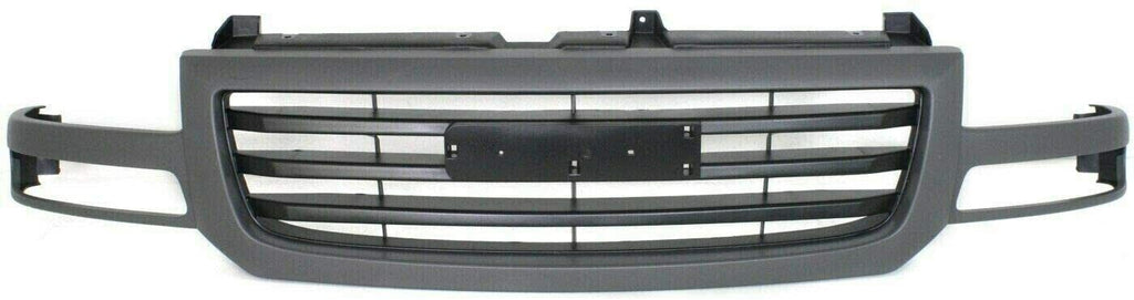 Front Bumper Paintable + Grille + Lower Valance Primed For 2003-2006 GMC Sierra 1500