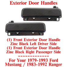 Load image into Gallery viewer, Front Exterior Door Handles Zinc Black For 1979-93 Ford Mustang / 1983-92 Ranger