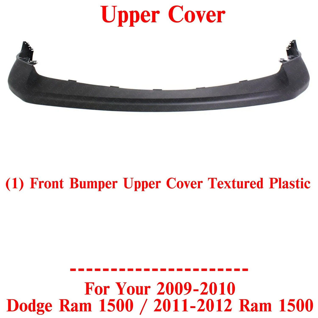 Front Bumper Upper Cover Textured For 2009-2010 Dodge Ram 1500 / 2011-2012 Ram 1500