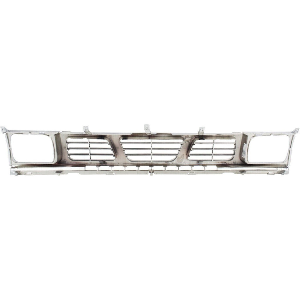 Grille Assembly Chrome + Corner Lights For 1993-1994 Nissan D21 / 1995-97 Pickup