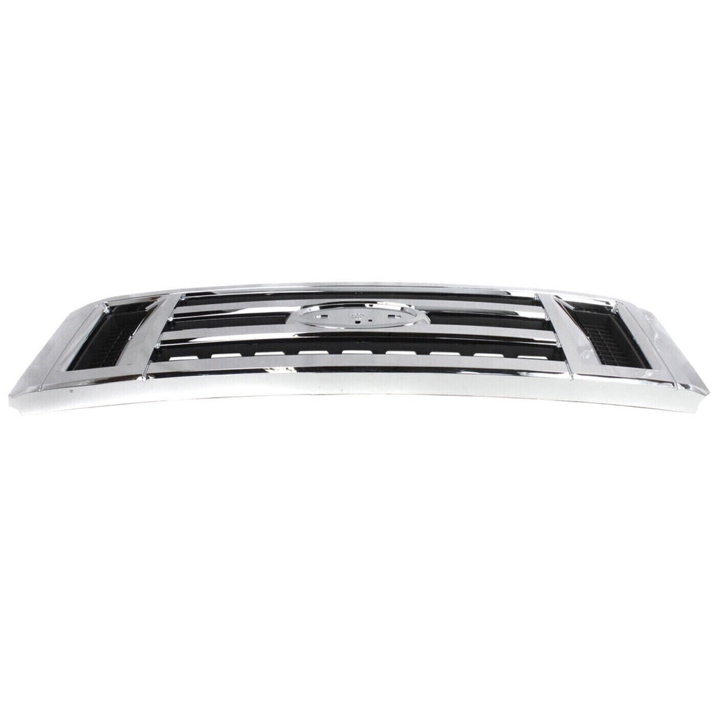 Grille Assembly Chrome Plastic For 2008-2014 Ford E-150 E-250/ 08-21 E-350 E-450