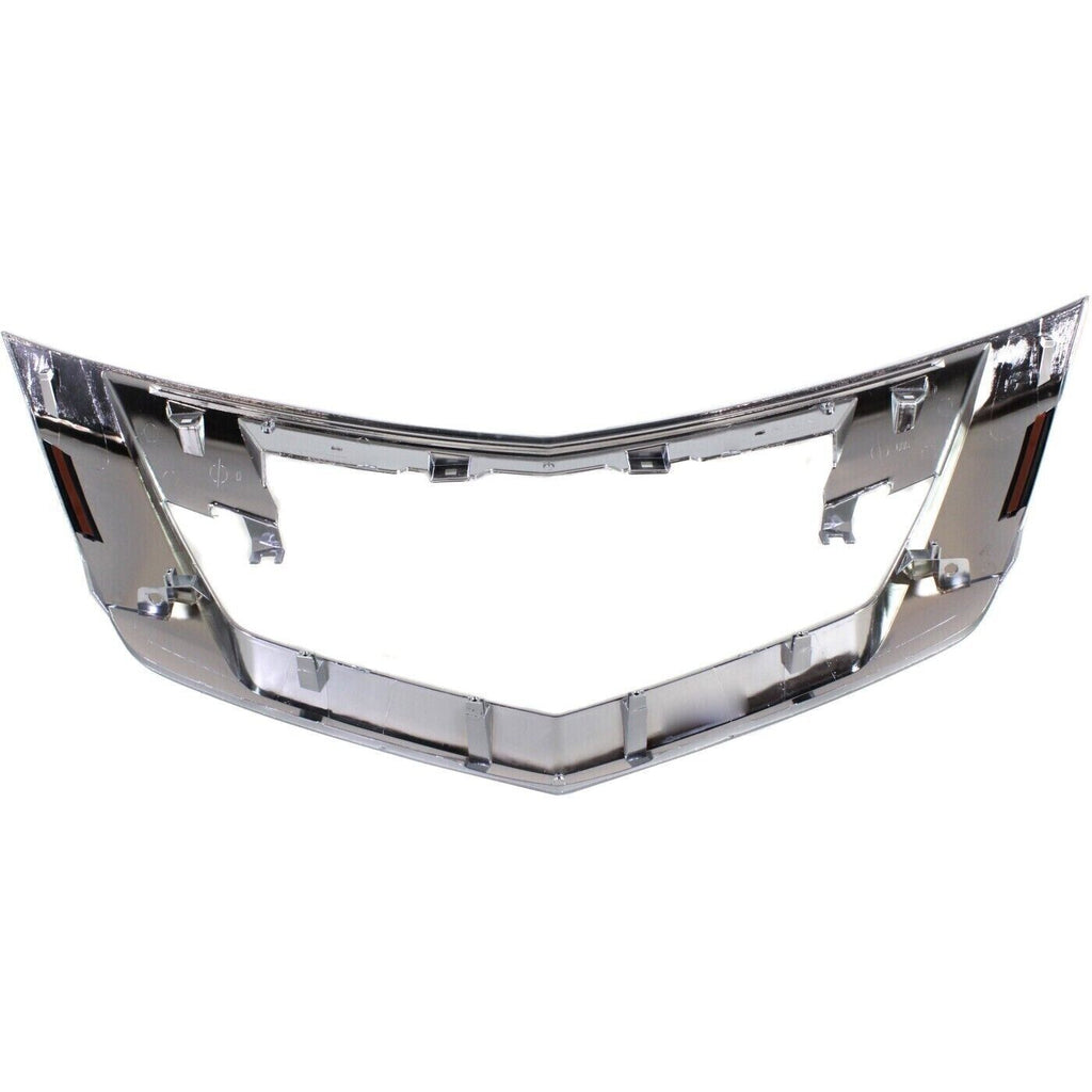 Front Upper Grille Surround Molding Trim Satin Silver For 2009-2011 Acura TL