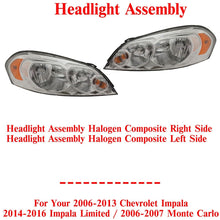 Load image into Gallery viewer, Headlights Assembly Halogen LH&amp;RH For 2006-2013 Impala / 2014-16 Impala Limited