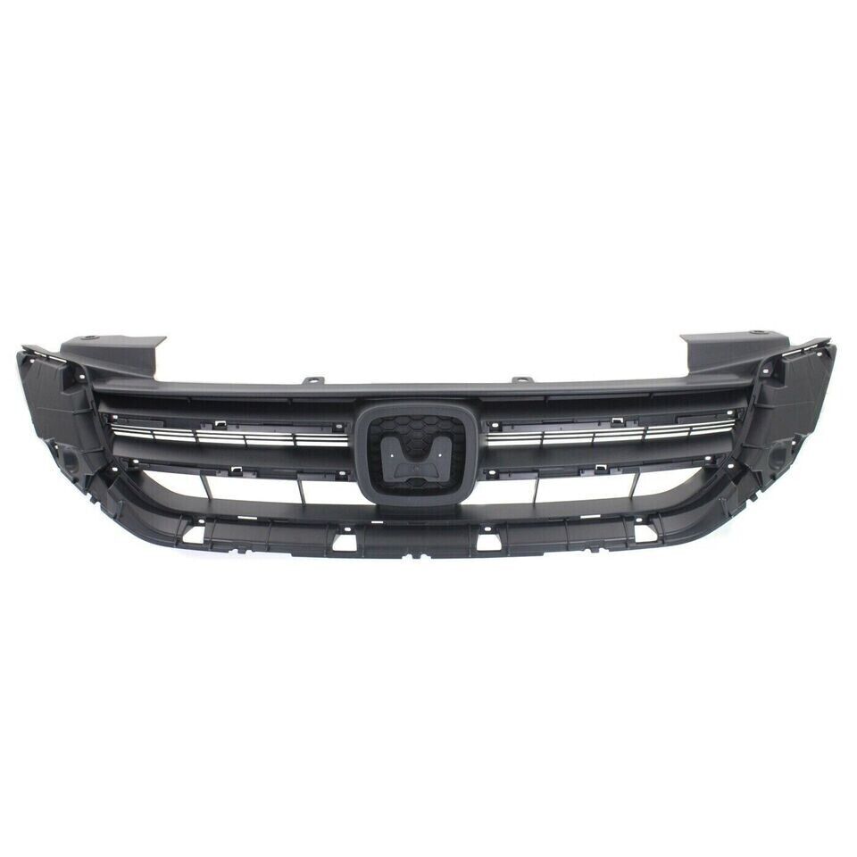 Front Bumper Upper & Lower Grille Textured Gray For 2013-2015 Honda Accord Sedan