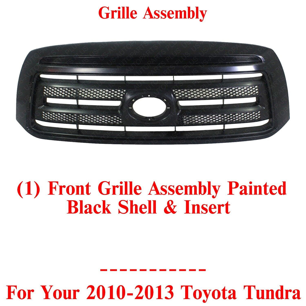 Front Grille Assembly Painted Black Shell & Insert For 2010-2013 Toyota Tundra