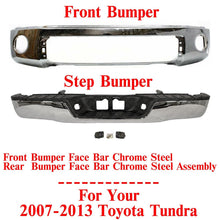 Load image into Gallery viewer, Front &amp; Rear Bumper Face Bar Chrome Steel Assembly For 2007-2013 Toyota Tundra