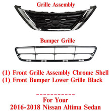 Load image into Gallery viewer, Front Bumper Upper &amp; Lower Grille Assembly For 2016-2018 Nissan Altima Sedan