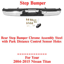 Load image into Gallery viewer, Rear Step Bumper Chrome Assembly Steel with PDC Holes For 2004-2015 Nissan Titan