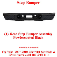 Load image into Gallery viewer, Rear Step Bumper Assembly Black For 2007-2010 Silverado &amp; Sierra 2500HD 3500HD