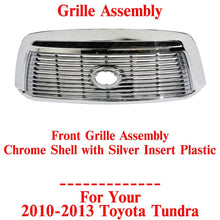 Load image into Gallery viewer, Front Grille Assembly Chrome Shell with Silver Insert For 2010-13 Toyota Tundra