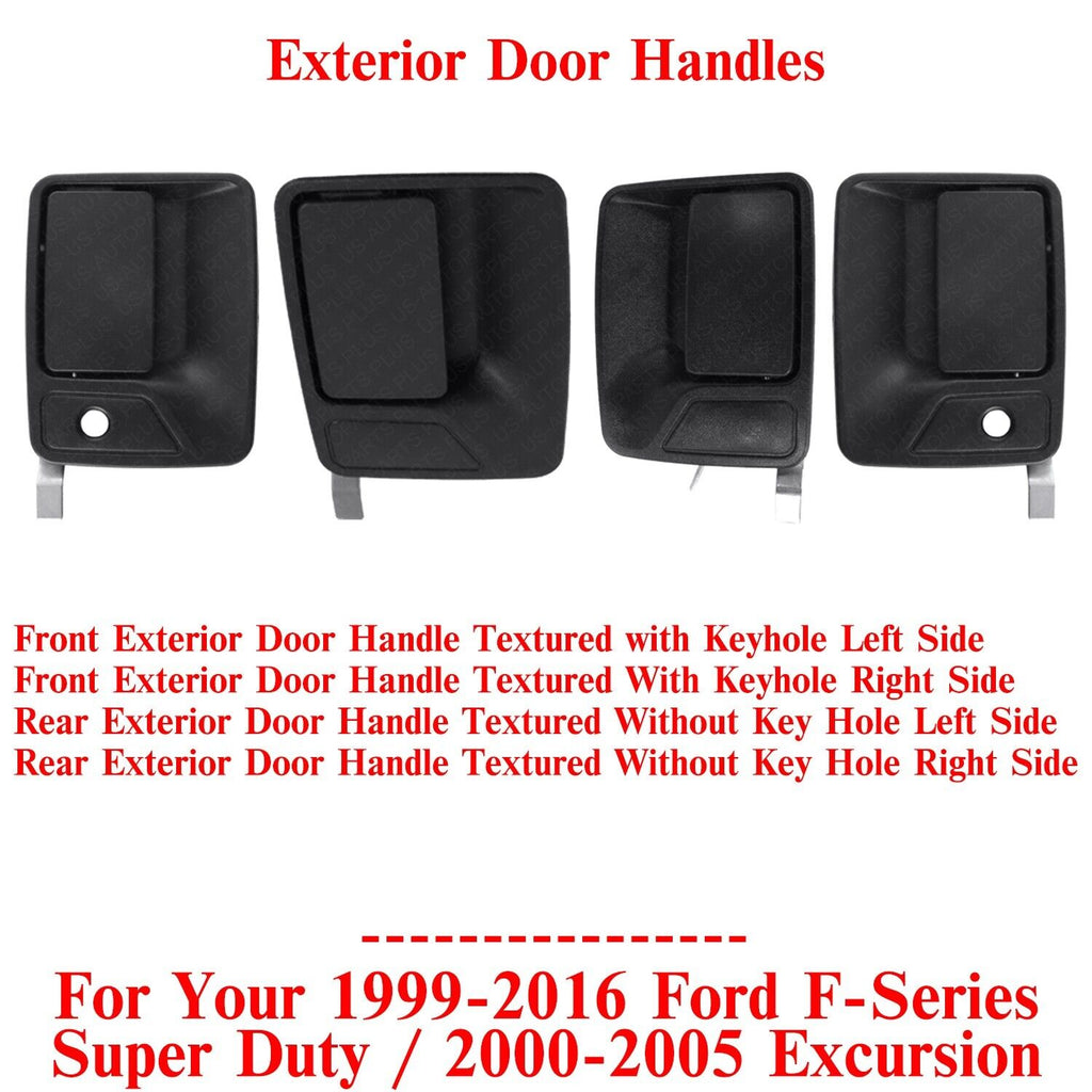 Front&Rear Exterior Door Handles For 1999-2016 Ford F-Series SuperDuty/Excursion