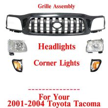 Load image into Gallery viewer, Grille Assembly Paintable+Headlights+Corner Lights For 2001-04 Toyota Tacoma 4WD