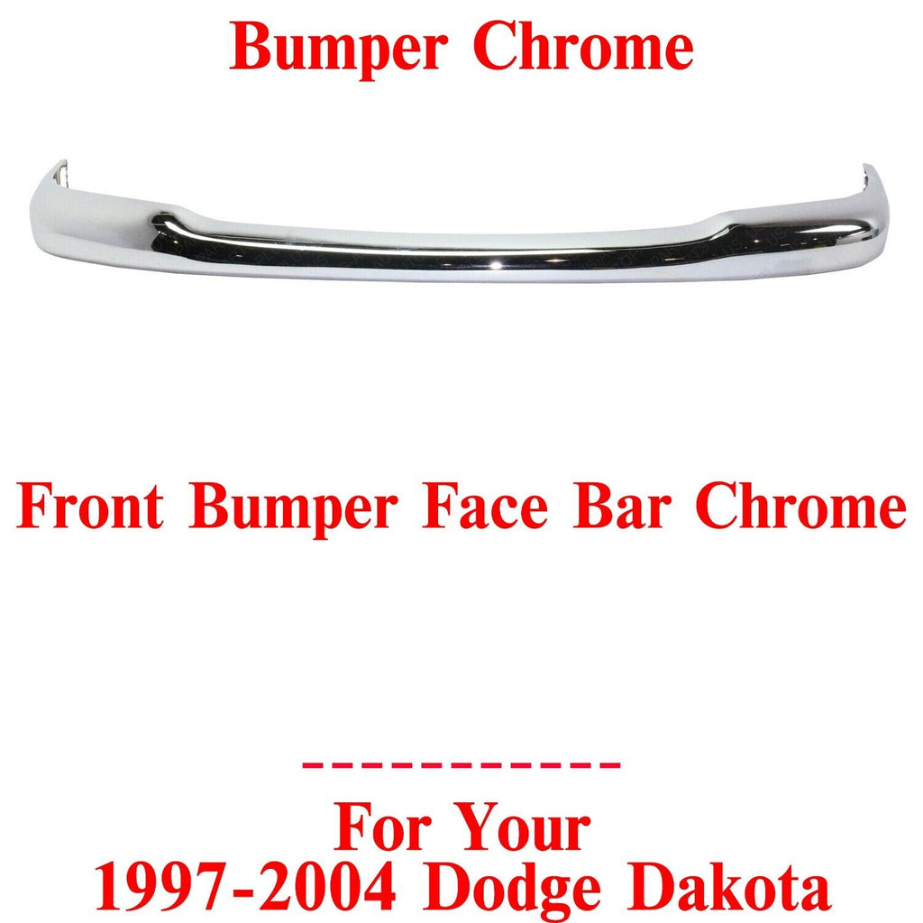 Front Bumper Face Bar Chrome Steel For 1997 - 2004 Dodge Dakota