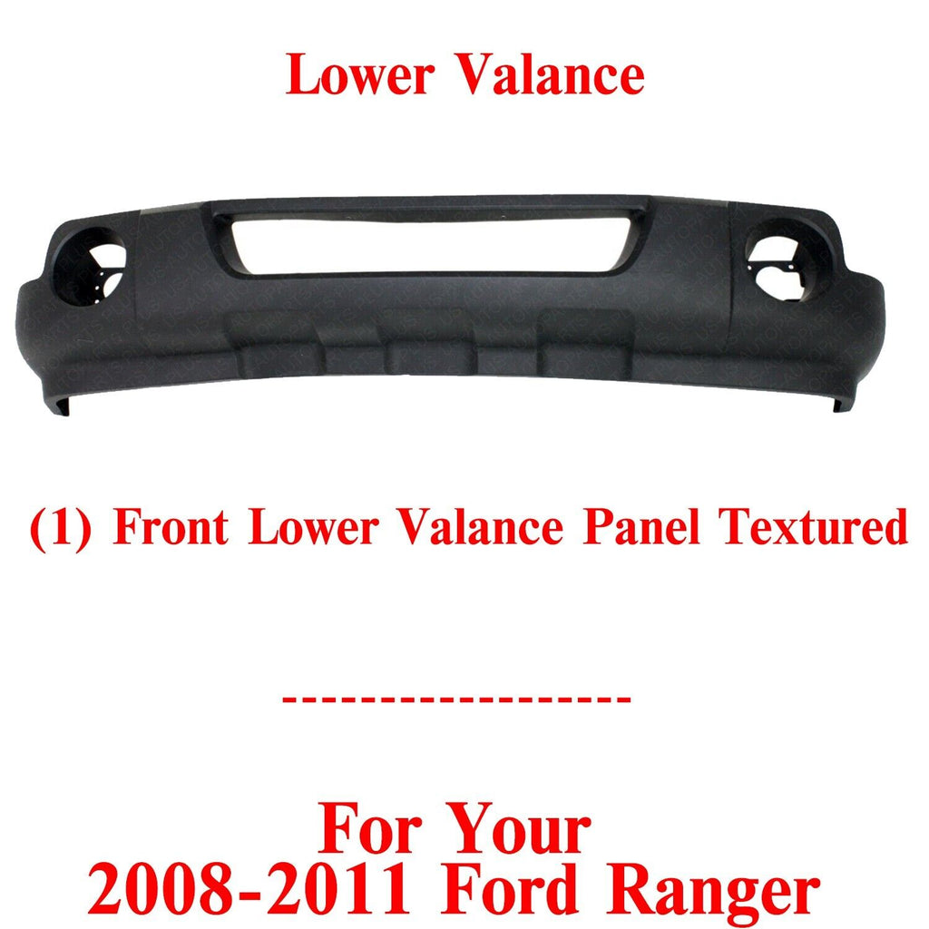 Front Bumper Lower Valance Textured w/ Fog Light Holes For 2008-2011 Ford Ranger