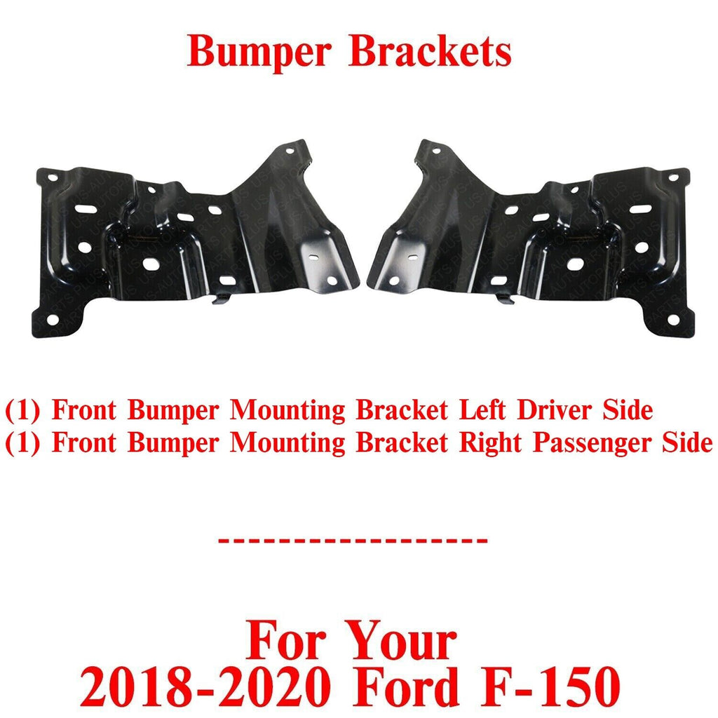 Front Bumper Mounting Brackets Steel Left & Right Side For 2018-2020 Ford F-150