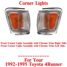 Load image into Gallery viewer, Front Corner Lights Assembly with Chrome Trim LH&amp;RH For 1992-1995 Toyota 4Runner