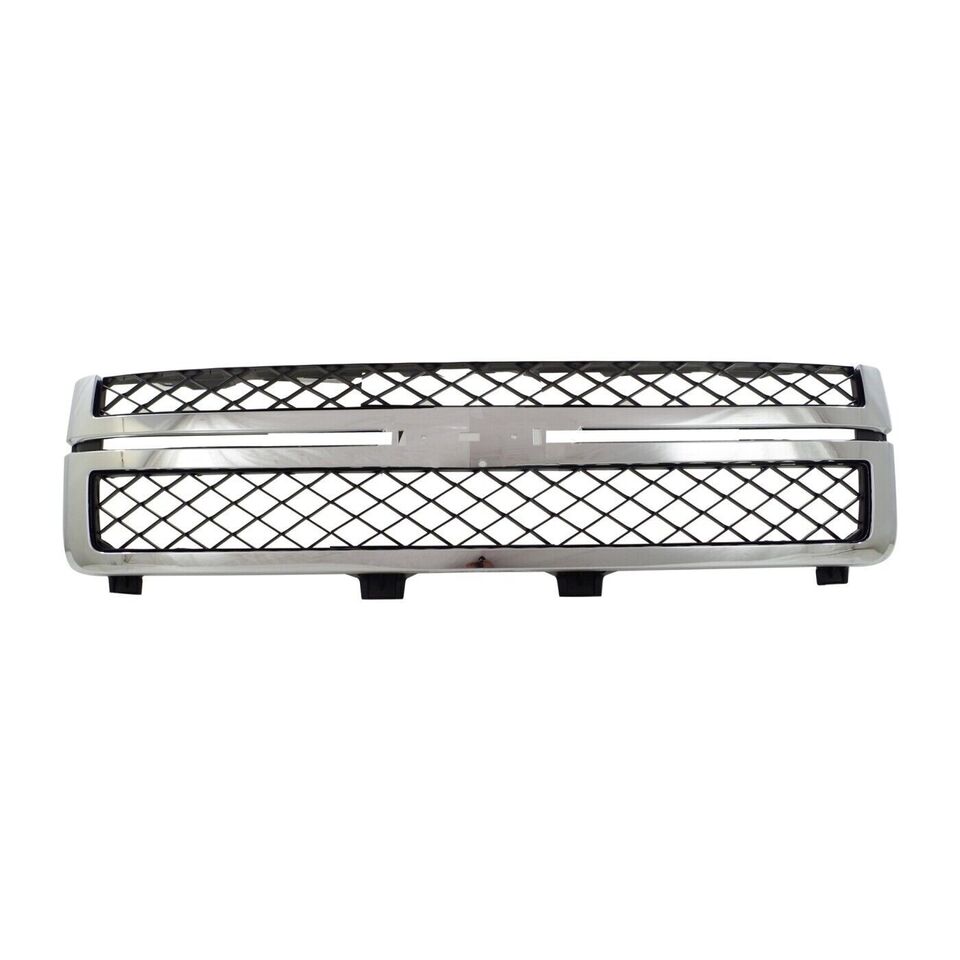 Front Bumper Kit + Grille + Brackets Set For 2011-14 Chevy Silverado 2500HD 3500